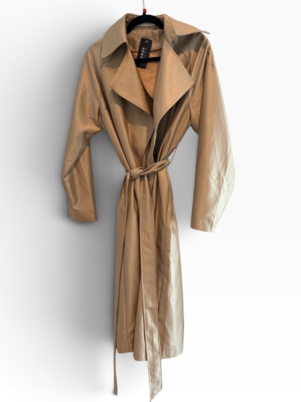 NWT! Kate Hewko Satin Finish Trenchoat